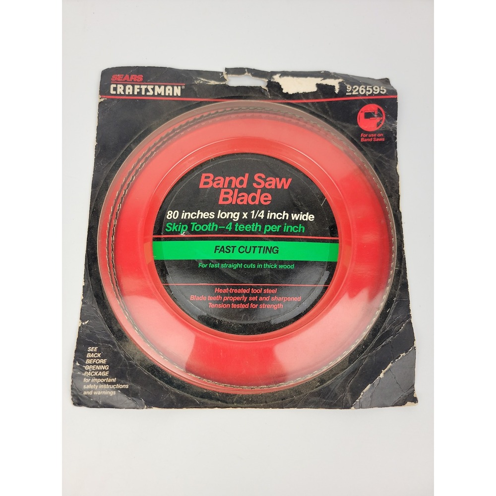 Craftsman 80 inch x 1/4 inch Band Saw Blade 4 TPI Skip Tooth Fast Cutting 926595